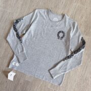 Chrome White long-sleeved top with floral pattern on both arms - 图片 2