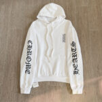Chrome White hoodie with subtle all-over print pattern