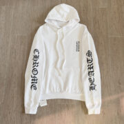 Chrome White hoodie with subtle all-over print pattern