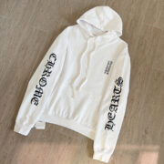 Chrome White hoodie with subtle all-over print pattern - 图片 2