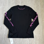 Chrome Black collar, fuchsia long sleeves