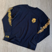 Chrome Dark blue long-sleeved T-shirt with sword - 图片 2