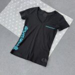 Chrome Blue Letter Printed Short Sleeve
