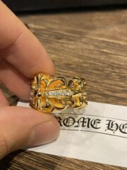 Gold-plated cross flower ring - 图片 4