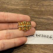 Gold-plated cross flower ring - 图片 7