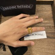 Gold-plated cross flower ring - 图片 8