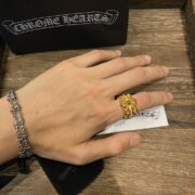 Gold-plated cross flower ring - 图片 9