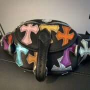 Small colored leather cross-stitch waist bag - 图片 2