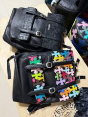 Colored leather and black leather backpacks - 图片 3