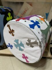 Colorful cross-shaped leather stool - 图片 5